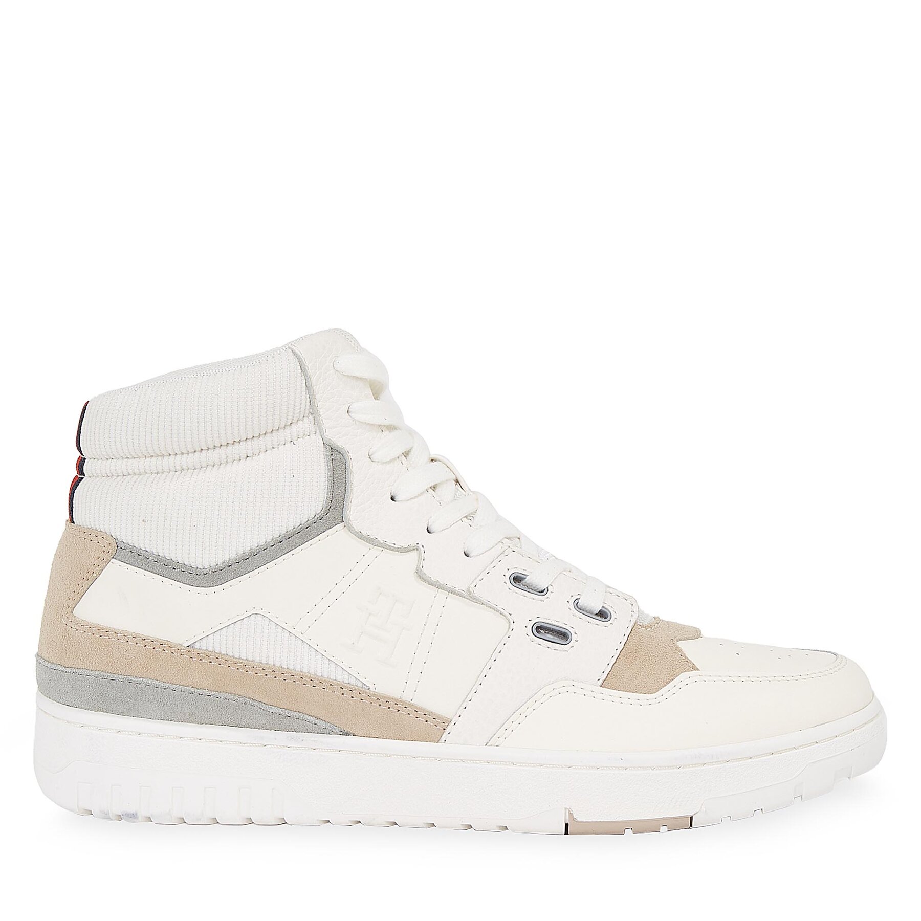 Sneakers Tommy Hilfiger Th Basket Better Midcut Lth Mix FM0FM04793 Écru von Tommy Hilfiger