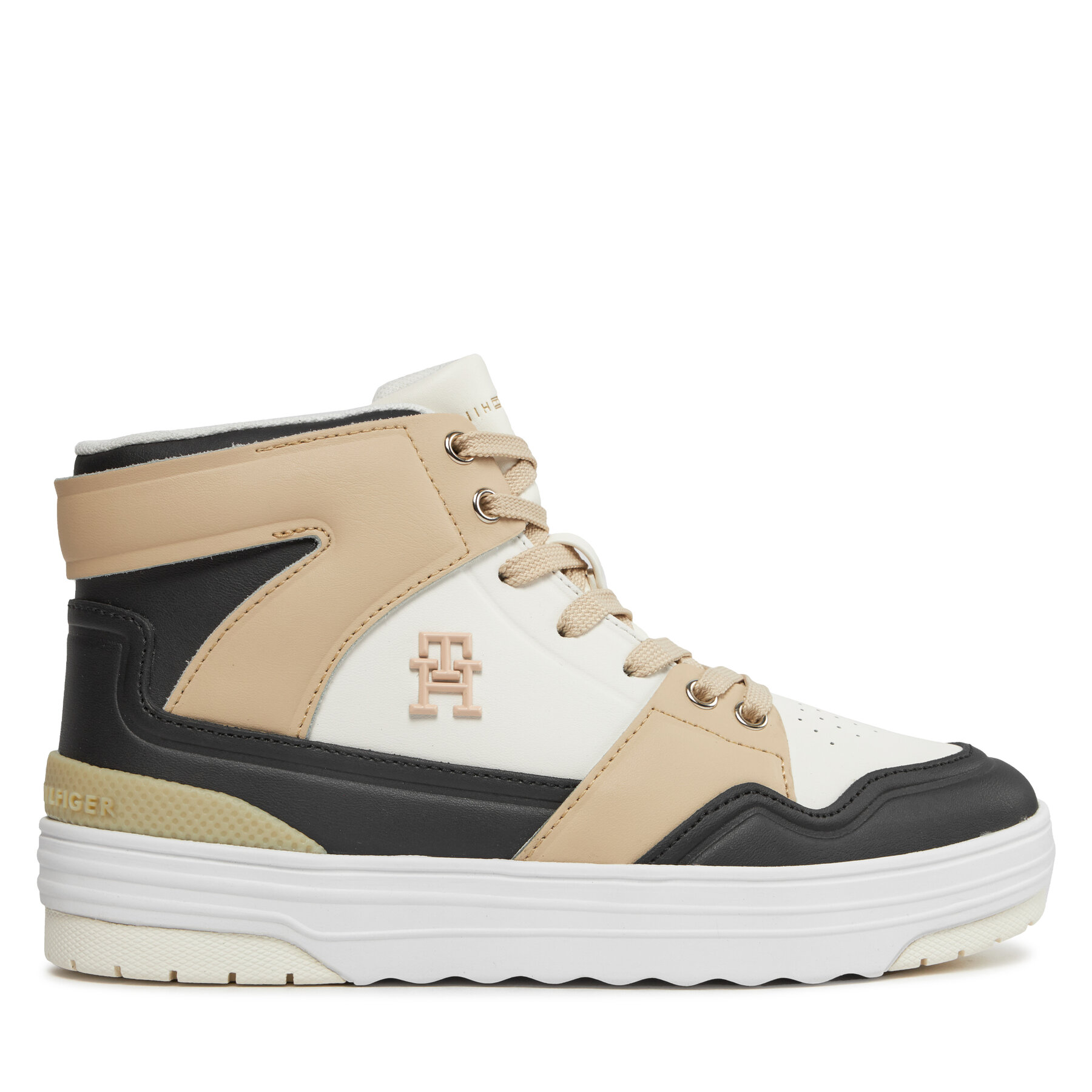 Sneakers Tommy Hilfiger Th Basket Sneaker Hi FW0FW07757 Beige von Tommy Hilfiger