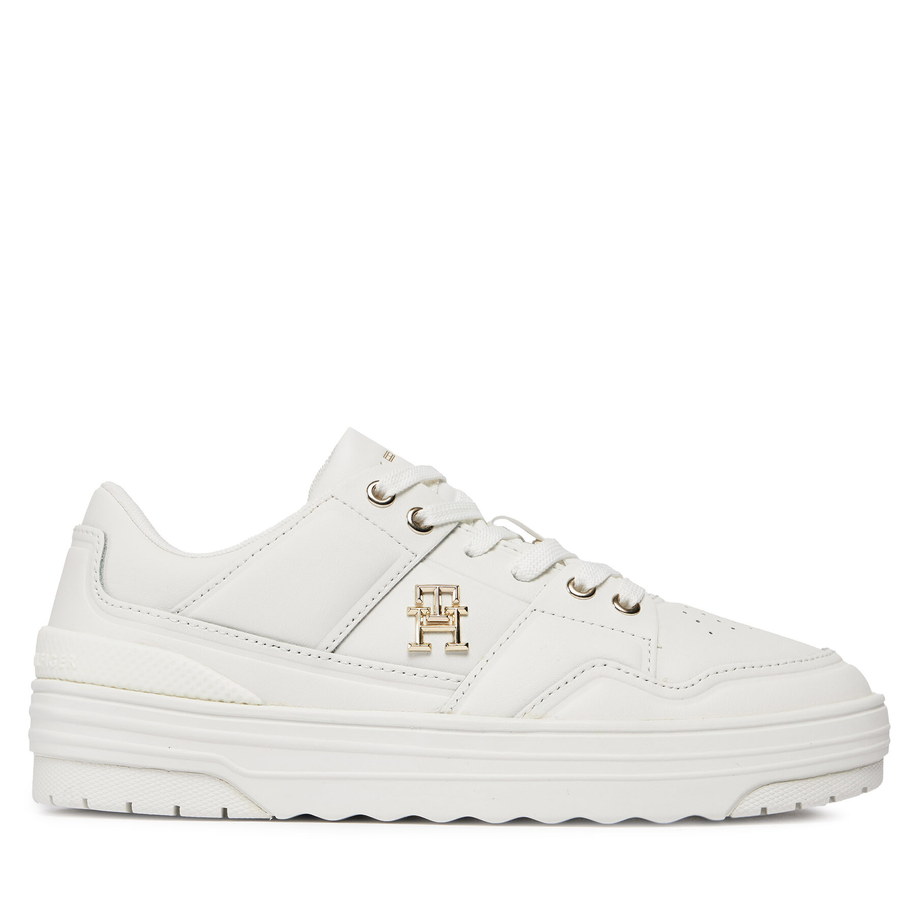 Sneakers Tommy Hilfiger Th Basket Sneaker Lo FW0FW07756 Écru von Tommy Hilfiger