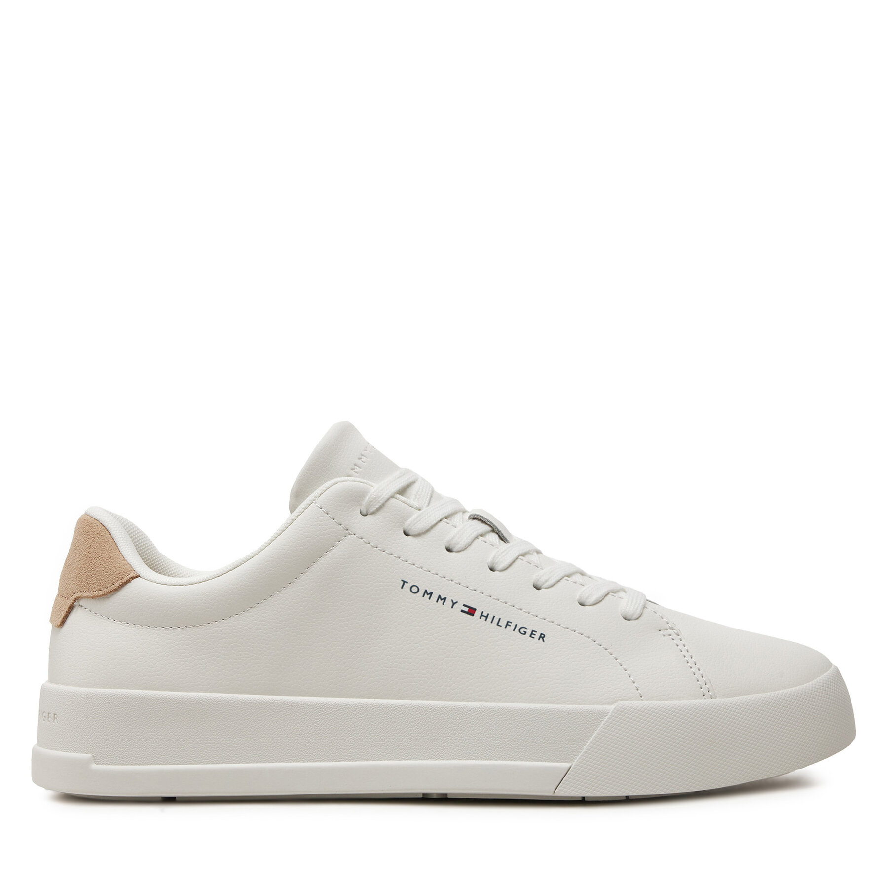 Sneakers Tommy Hilfiger Th Court Leather Grain Ess FM0FM05297 Écru von Tommy Hilfiger