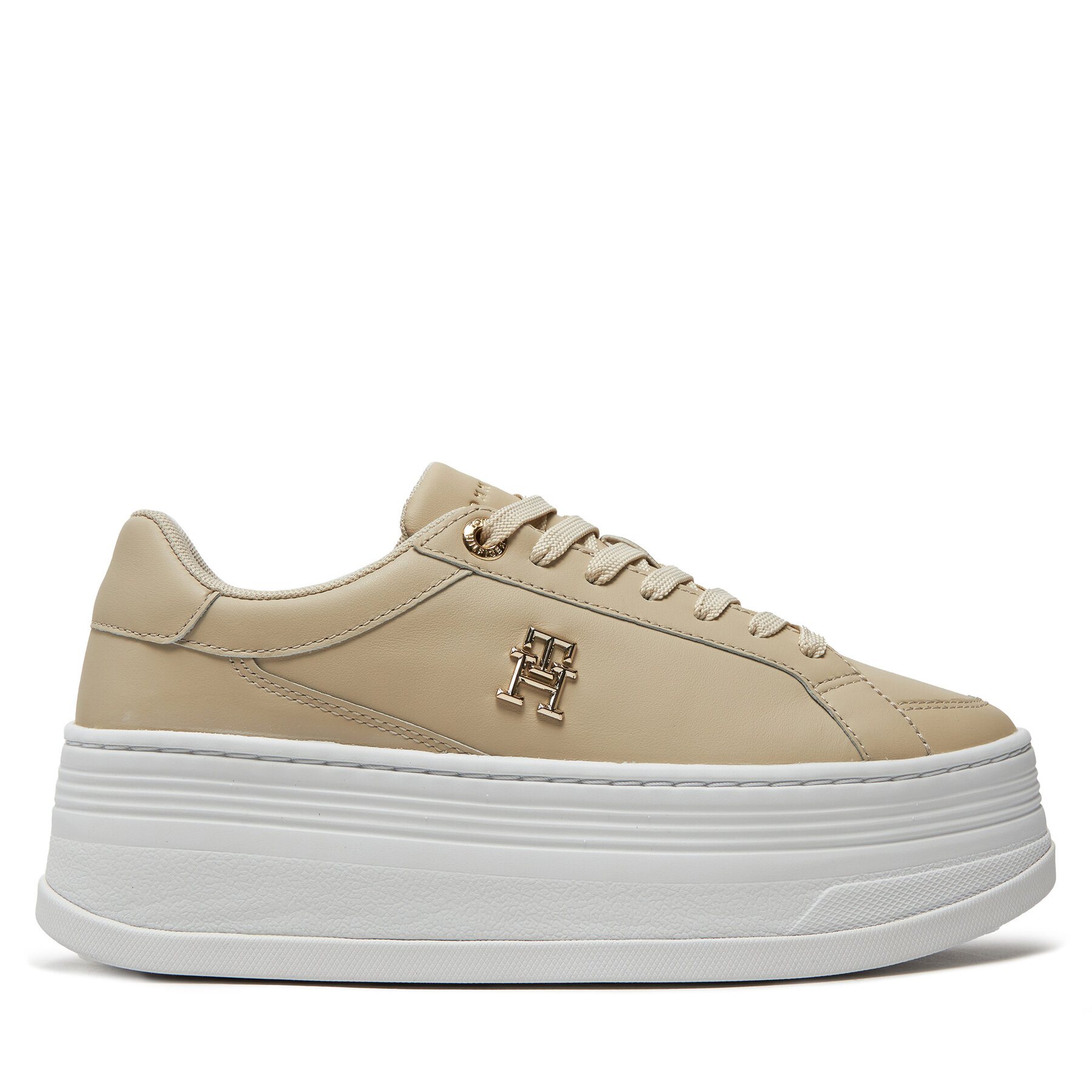 Sneakers Tommy Hilfiger Th Platform Sneaker Lthr FW0FW08209 Beige von Tommy Hilfiger