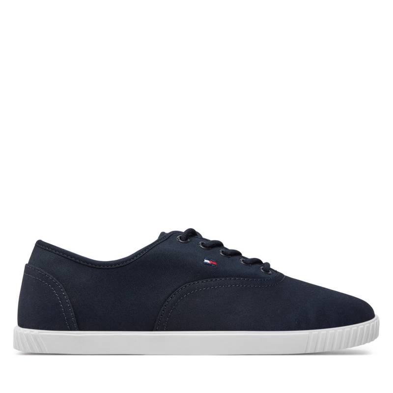 Sneakers aus Stoff Tommy Hilfiger Canvas Lace Up Sneaker FW0FW07805 Dunkelblau von Tommy Hilfiger