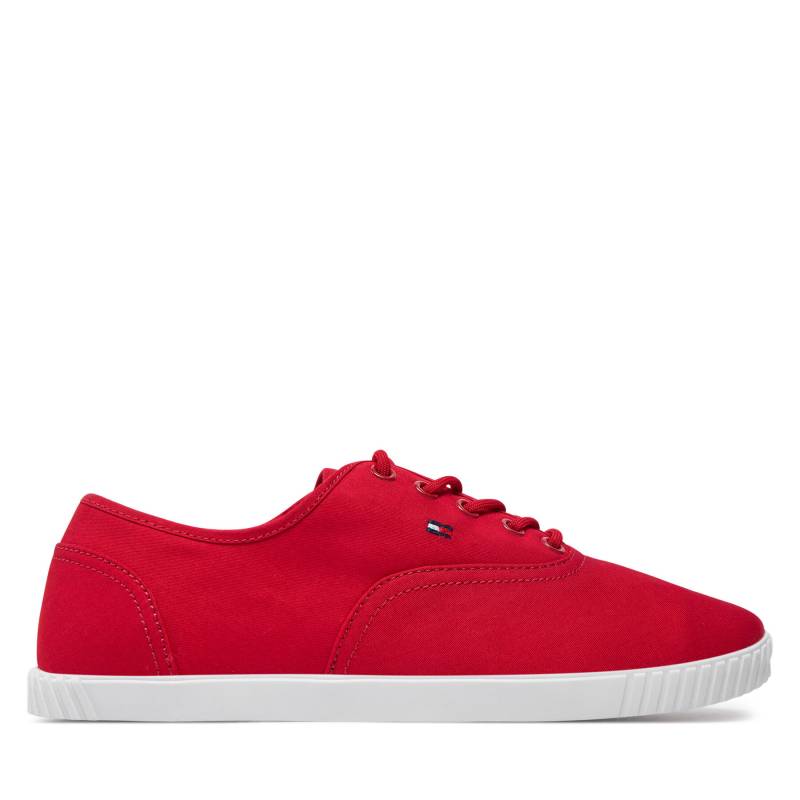 Sneakers aus Stoff Tommy Hilfiger Canvas Lace Up Sneaker FW0FW07805 Rot von Tommy Hilfiger