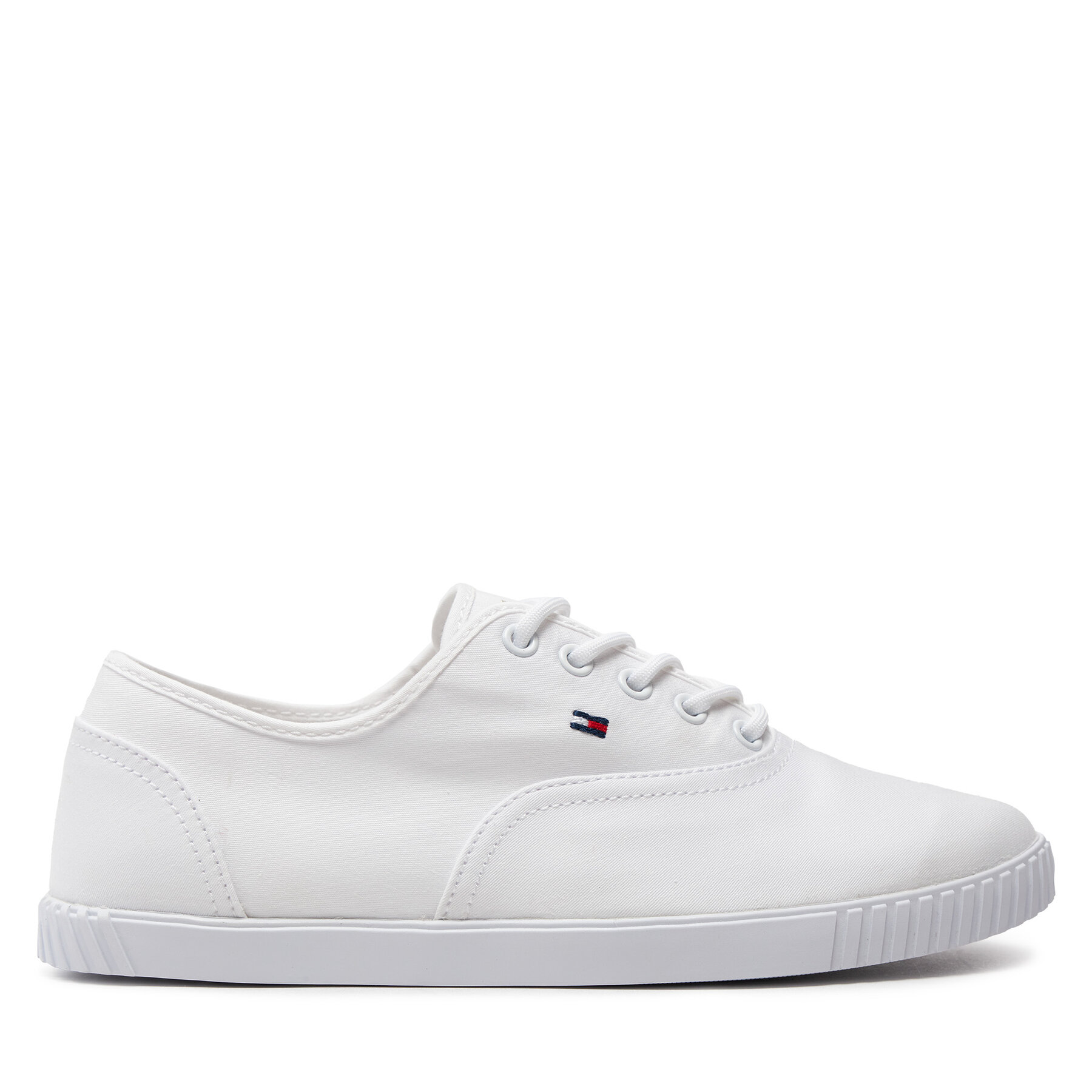 Sneakers aus Stoff Tommy Hilfiger Canvas Lace Up Sneaker FW0FW07805 Weiß von Tommy Hilfiger