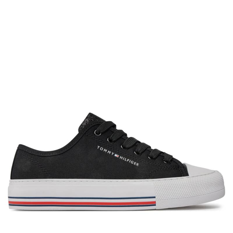 Sneakers aus Stoff Tommy Hilfiger Low Cut Lace-Up Sneaker T3A9-33185-1687 S Schwarz von Tommy Hilfiger