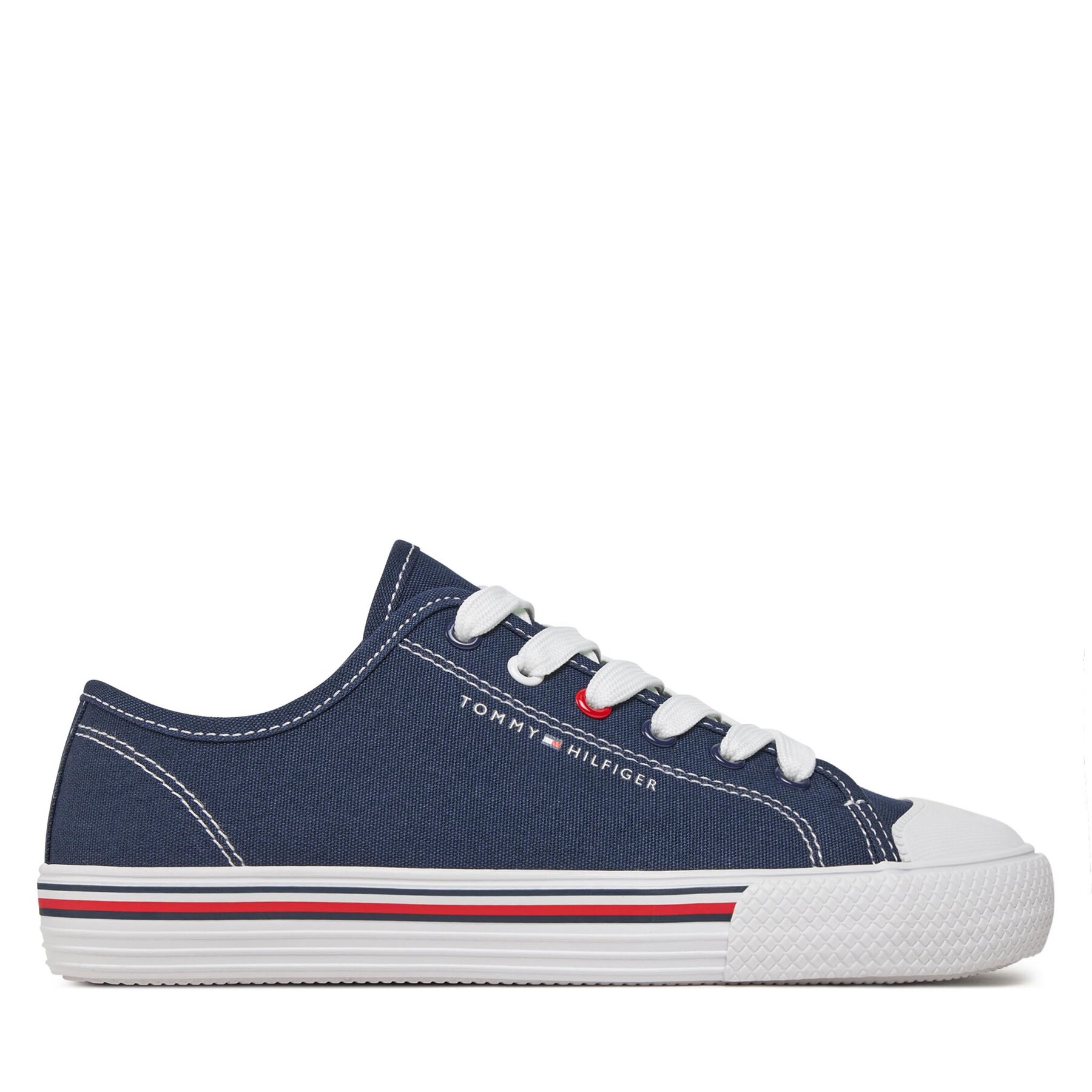 Sneakers aus Stoff Tommy Hilfiger Low Cut Lace Up Sneaker T3X9-33324-0890 S Dunkelblau von Tommy Hilfiger