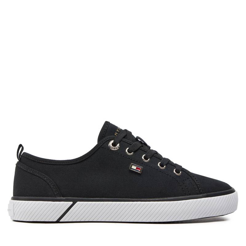 Sneakers aus Stoff Tommy Hilfiger Vulc Canvas Sneaker FW0FW08063 Schwarz von Tommy Hilfiger