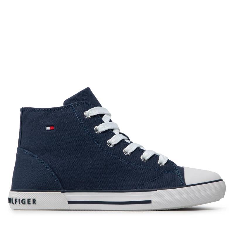 Sneakers aus Stoff Tommy Hilfiger Higt Top Lace-Up T3X4-32209-0890 S Dunkelblau von Tommy Hilfiger