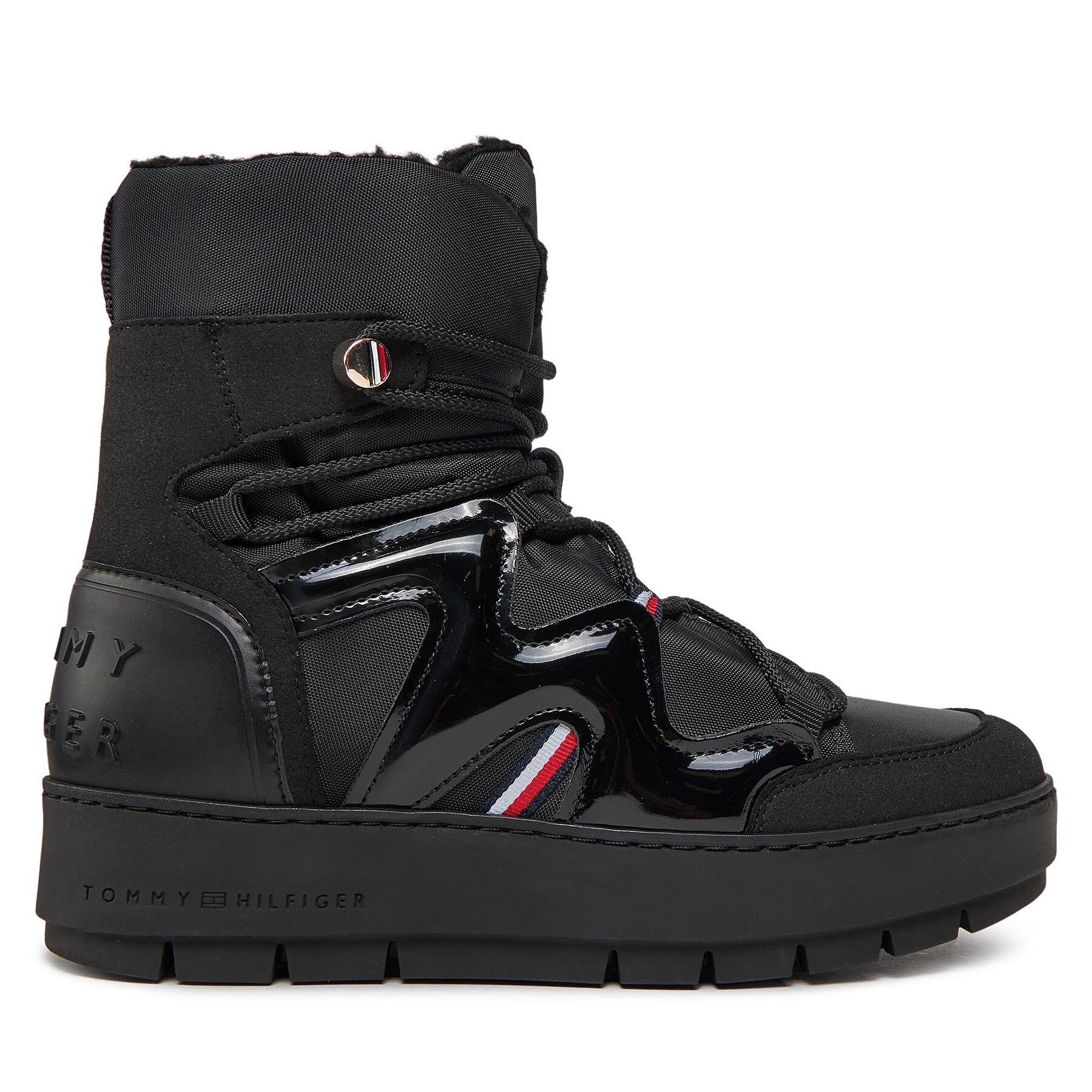 Schneeschuhe Tommy Hilfiger Patent Snowboot FW0FW07852 Schwarz von Tommy Hilfiger