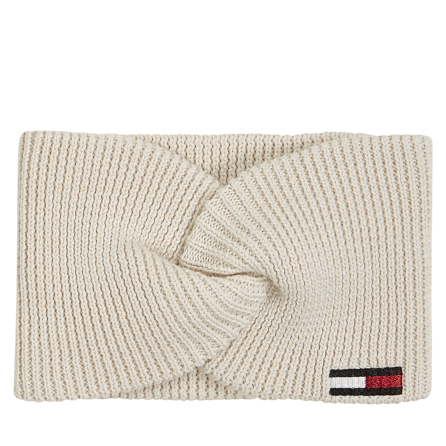 Stirnband Tommy Hilfiger Elongated Flag AW0AW16776 Beige von Tommy Hilfiger