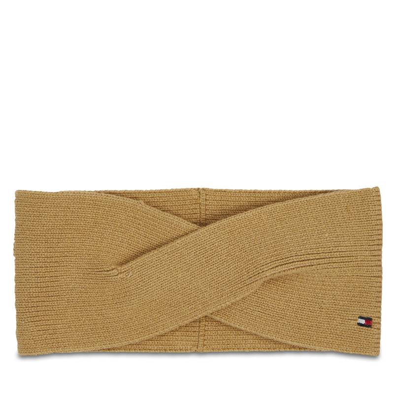 Stirnband Tommy Hilfiger Essential Flag Headband AW0AW15312 Beige von Tommy Hilfiger