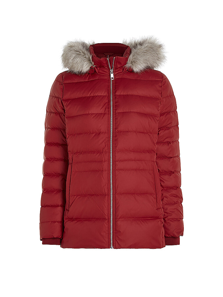 TOMMY HILFIGER Daunensteppjacke dunkelrot | XS von Tommy Hilfiger