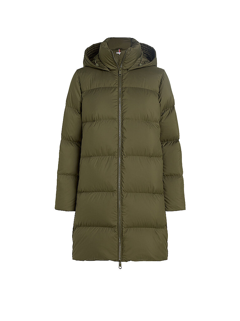 TOMMY HILFIGER Daunensteppmantel olive | XS von Tommy Hilfiger