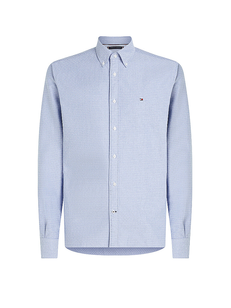 TOMMY HILFIGER Hemd Regular Fit DOBBY hellblau | S von Tommy Hilfiger