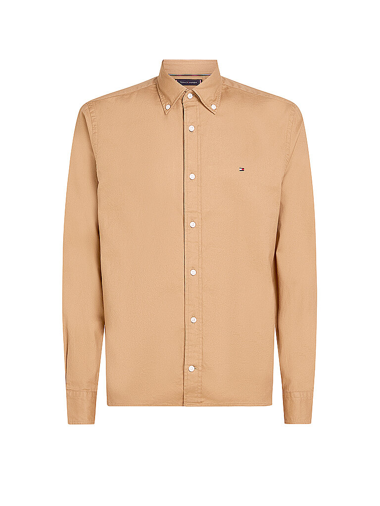 TOMMY HILFIGER Hemd Regular Fit camel | L von Tommy Hilfiger