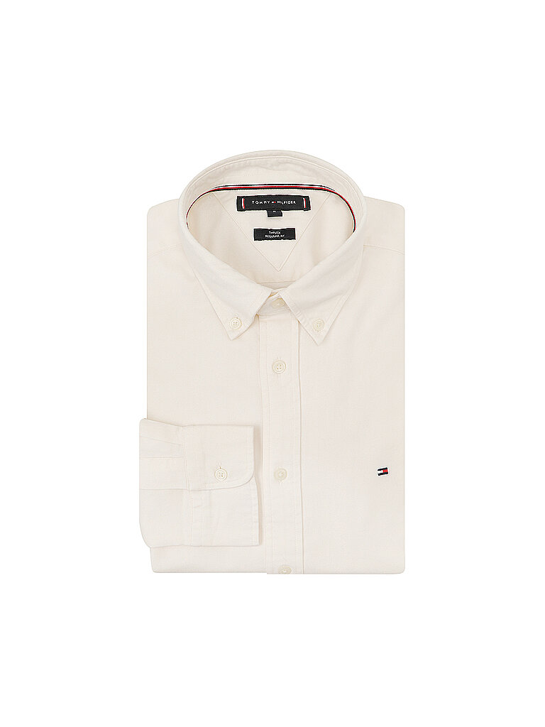 TOMMY HILFIGER Hemd Regular Fit creme | M von Tommy Hilfiger