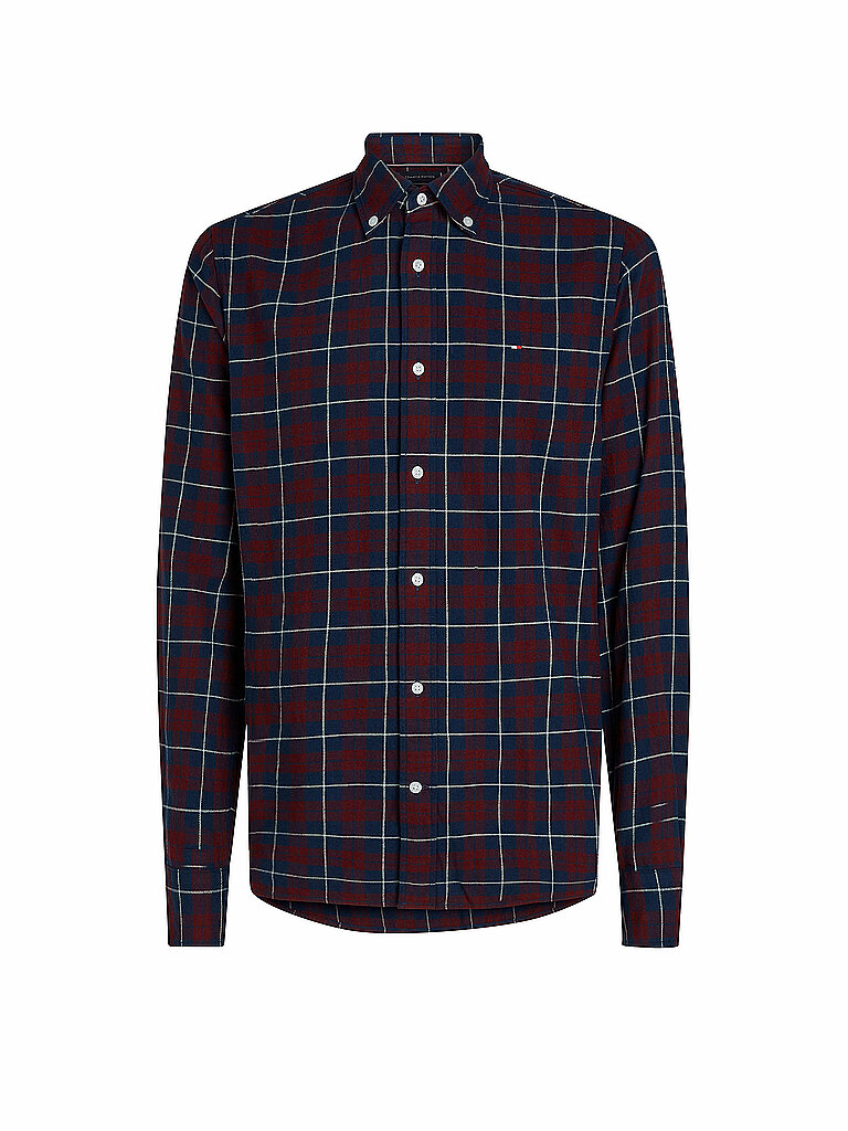 TOMMY HILFIGER Hemd Regular Fit  rot | L von Tommy Hilfiger