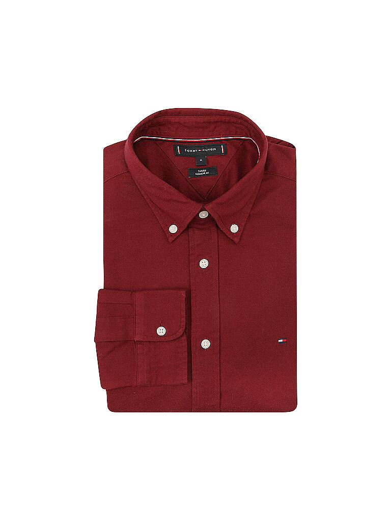 TOMMY HILFIGER Hemd Regular Fit rot | S von Tommy Hilfiger