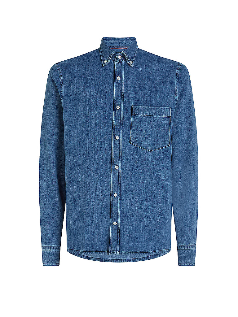 TOMMY HILFIGER Jeanshemd blau | L von Tommy Hilfiger