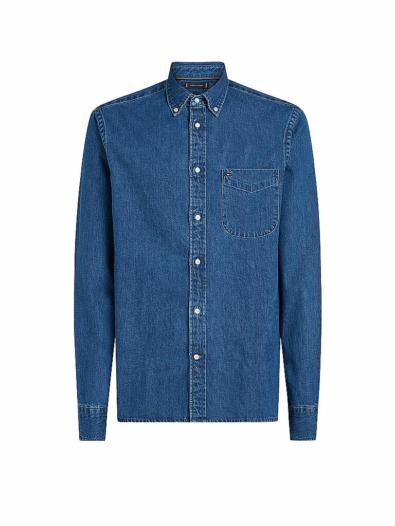 TOMMY HILFIGER Jeanshemd blau | L von Tommy Hilfiger