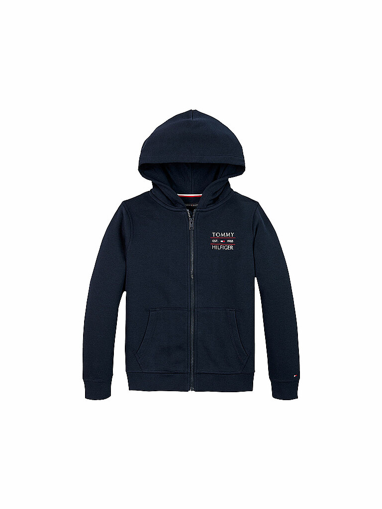 TOMMY HILFIGER Jungen Kapuzensweatjacke dunkelblau | 140 von Tommy Hilfiger