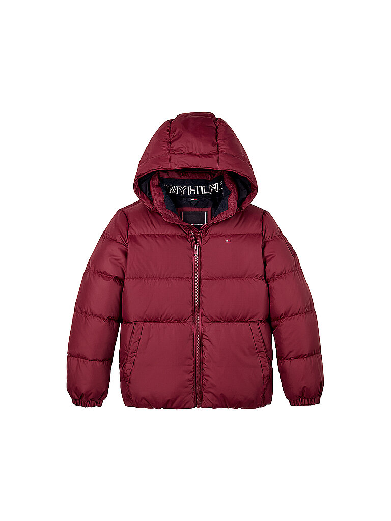 TOMMY HILFIGER Jungen Steppjacke dunkelrot | 140 von Tommy Hilfiger