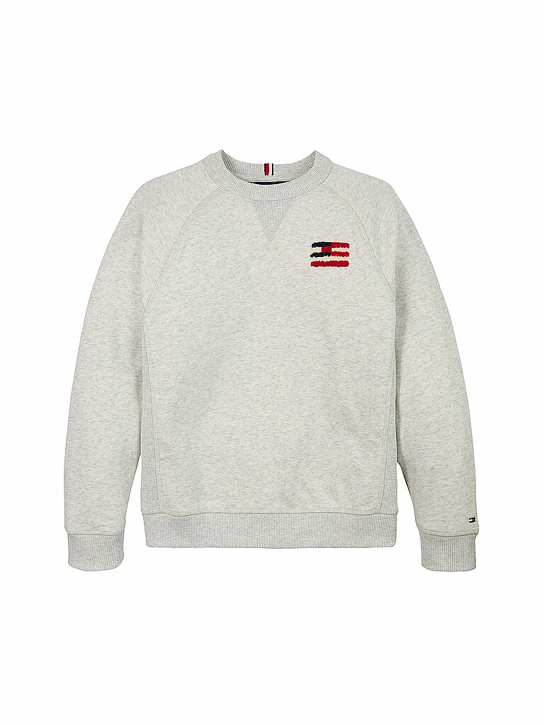 TOMMY HILFIGER Jungen Sweater hellgrau | 128 von Tommy Hilfiger