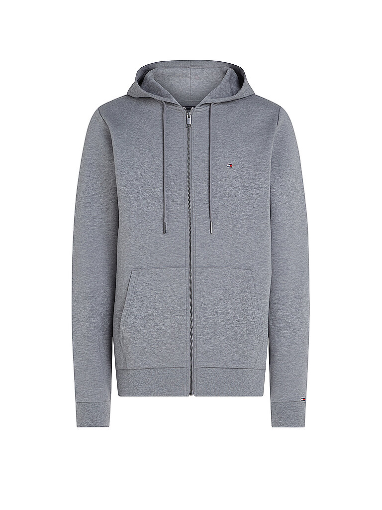 TOMMY HILFIGER Kapuzensweatjacek ESSENTIAL grau | L von Tommy Hilfiger