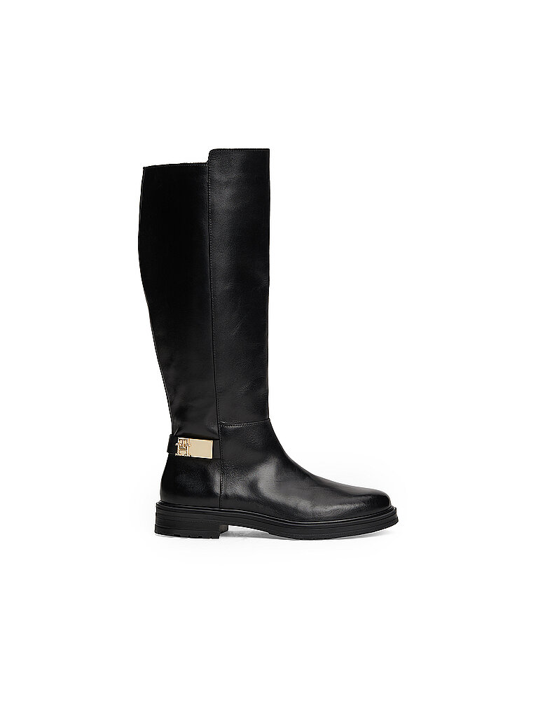 TOMMY HILFIGER Lederstiefel  schwarz | 36 von Tommy Hilfiger