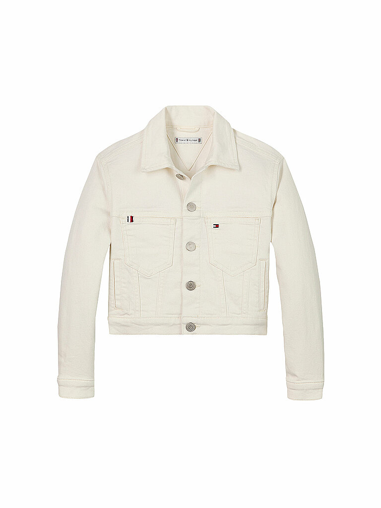 TOMMY HILFIGER Mädchen Jeansjacke weiss | 140 von Tommy Hilfiger