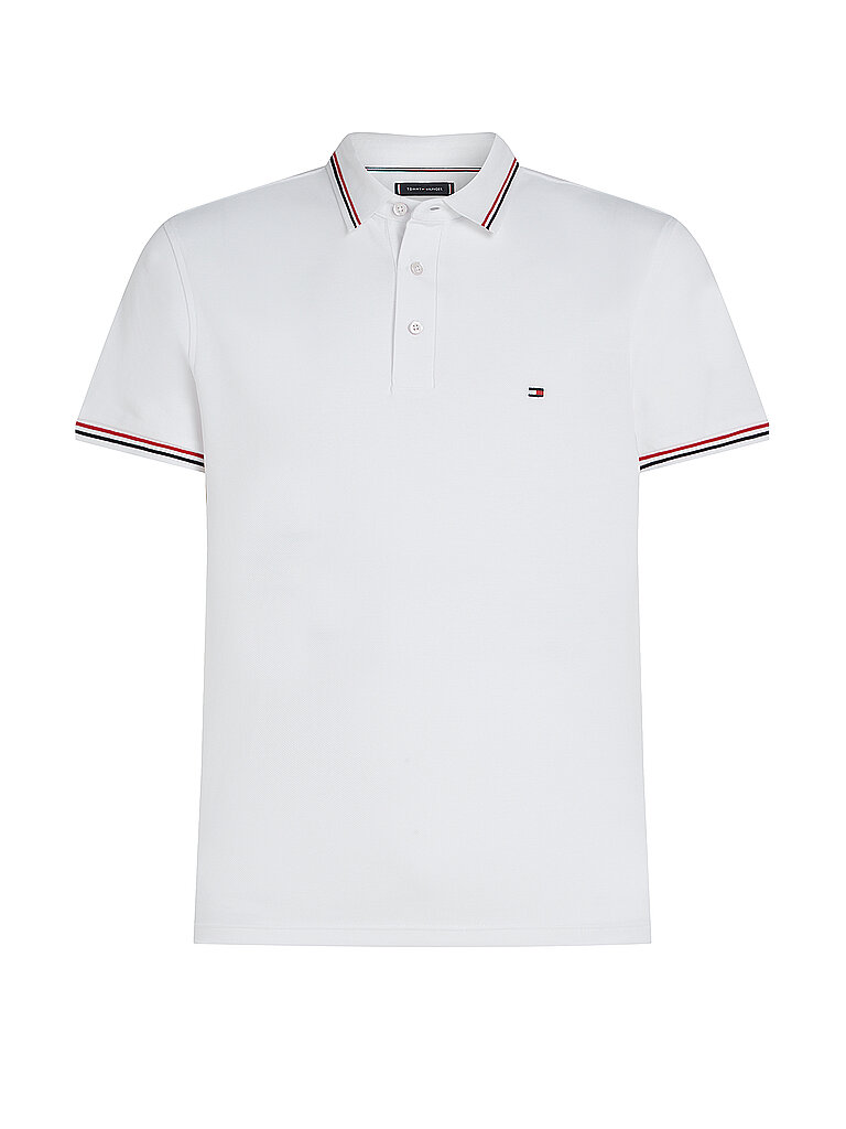 TOMMY HILFIGER Poloshirt Slim Fit weiss | L von Tommy Hilfiger