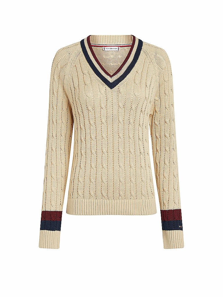 TOMMY HILFIGER Pullover beige | L von Tommy Hilfiger