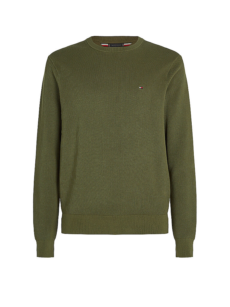 TOMMY HILFIGER Pullover olive | L von Tommy Hilfiger