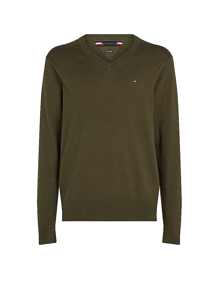 TOMMY HILFIGER Pullover olive | L von Tommy Hilfiger