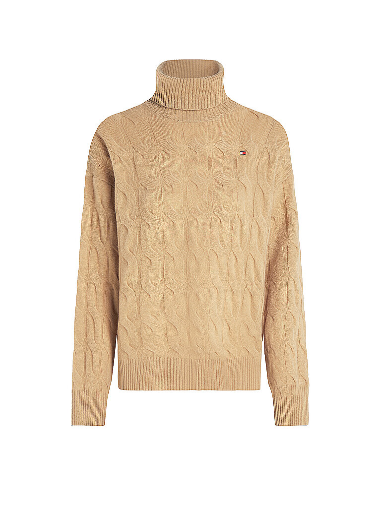 TOMMY HILFIGER Rollkragenpullover  camel | L von Tommy Hilfiger