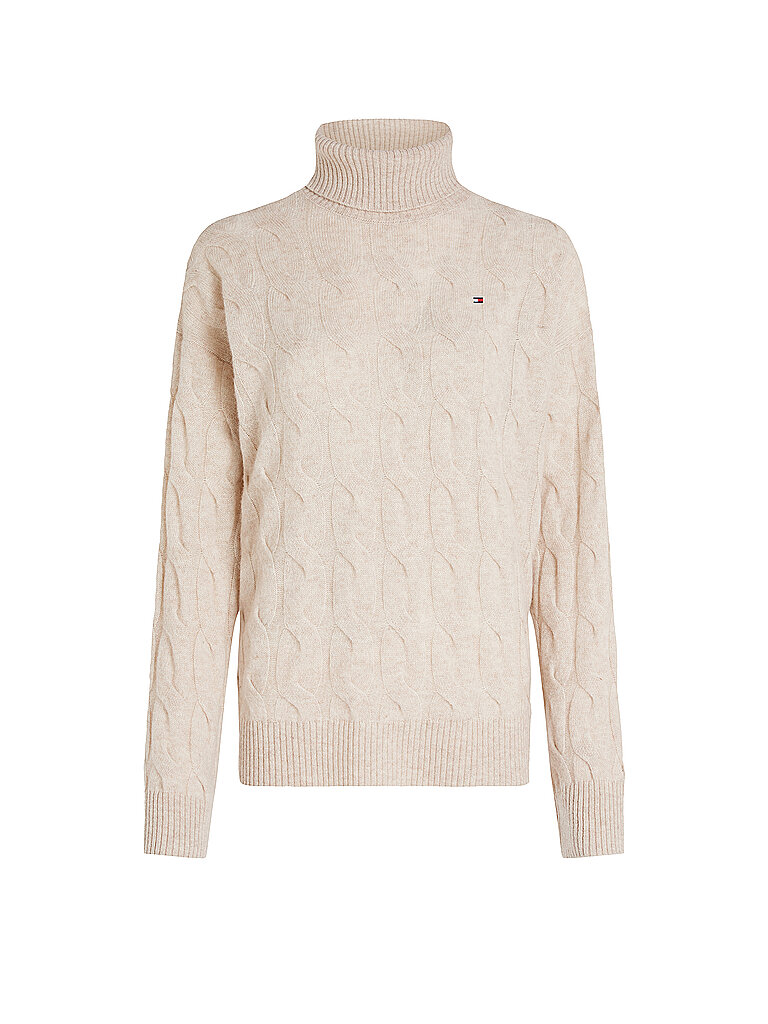 TOMMY HILFIGER Rollkragenpullover  creme | L von Tommy Hilfiger