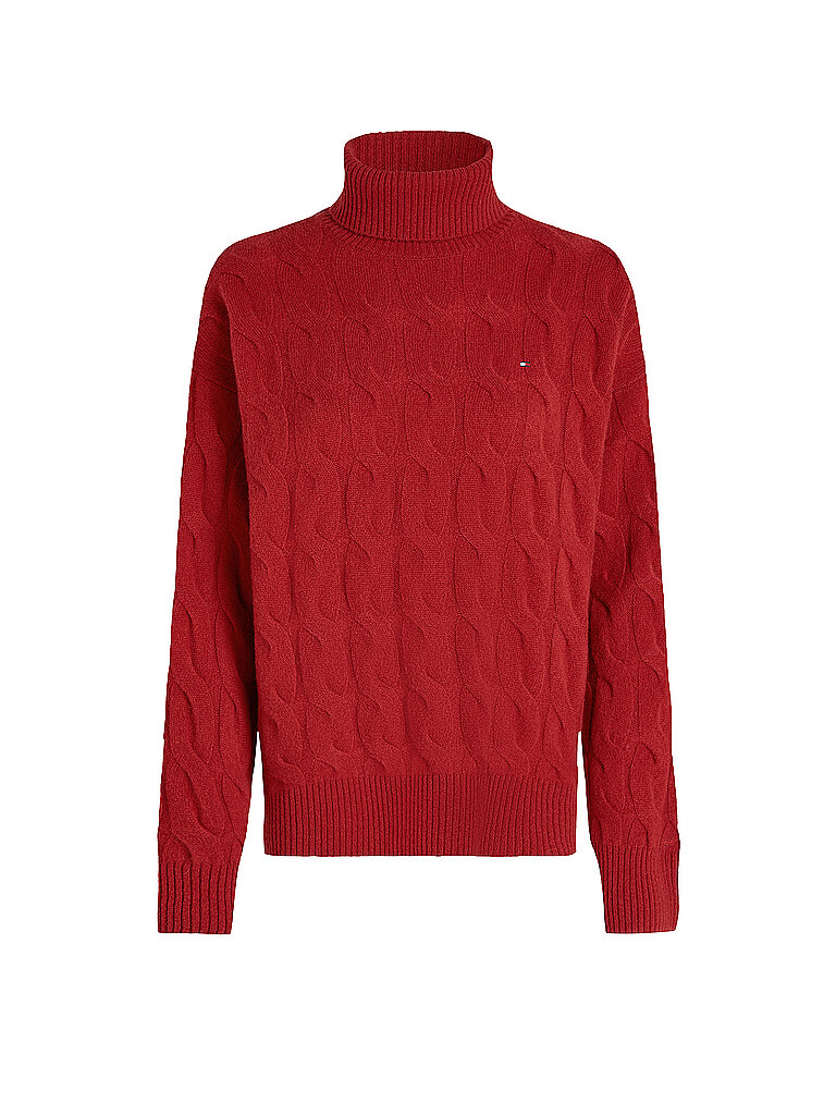 TOMMY HILFIGER Rollkragenpullover  rot | L von Tommy Hilfiger