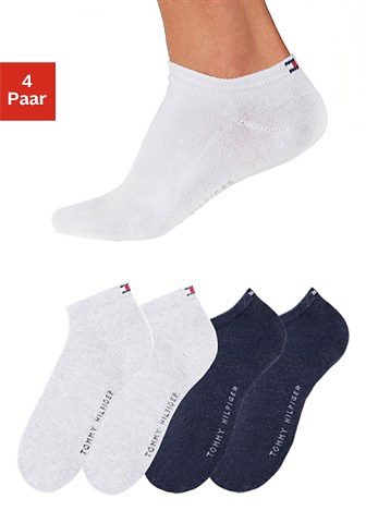 Tommy Hilfiger Sneakersocken, (4er-Pack), mit Markenlogo von Tommy Hilfiger