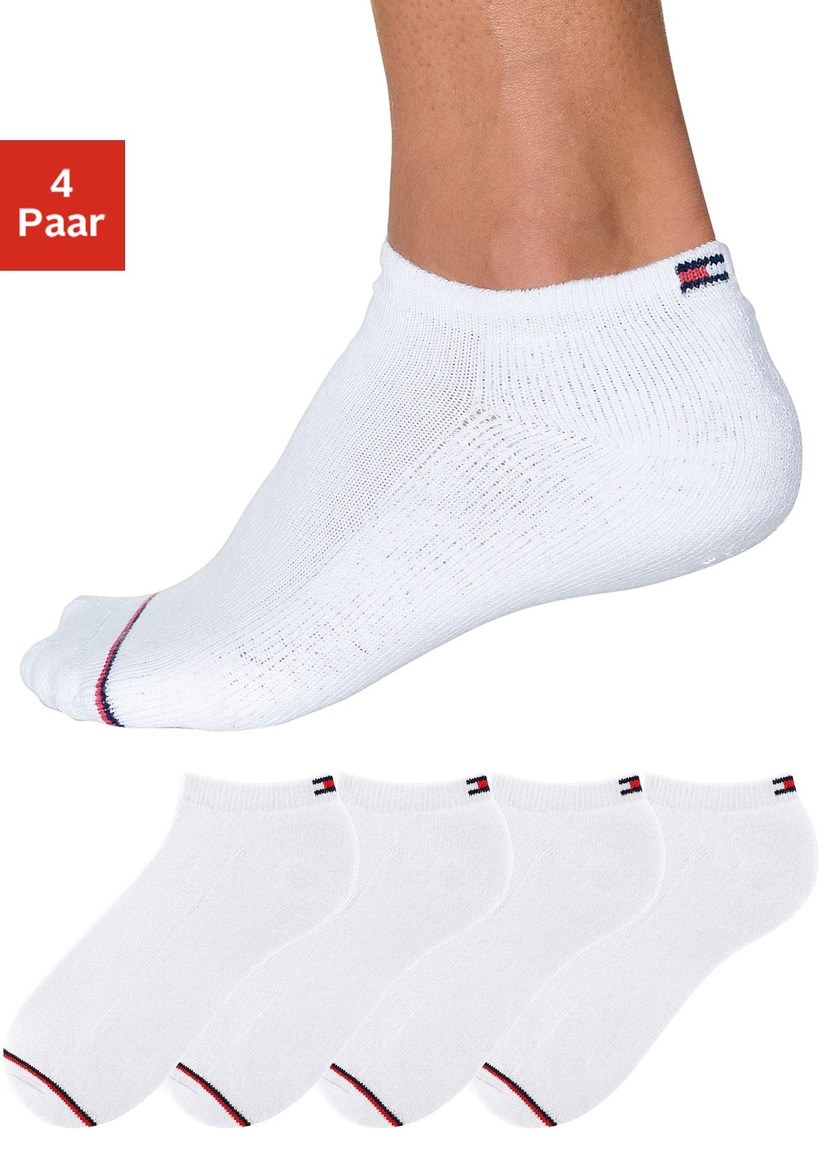 Tommy Hilfiger Sneakersocken, (4 Paar), mit Fussfrotteé von Tommy Hilfiger