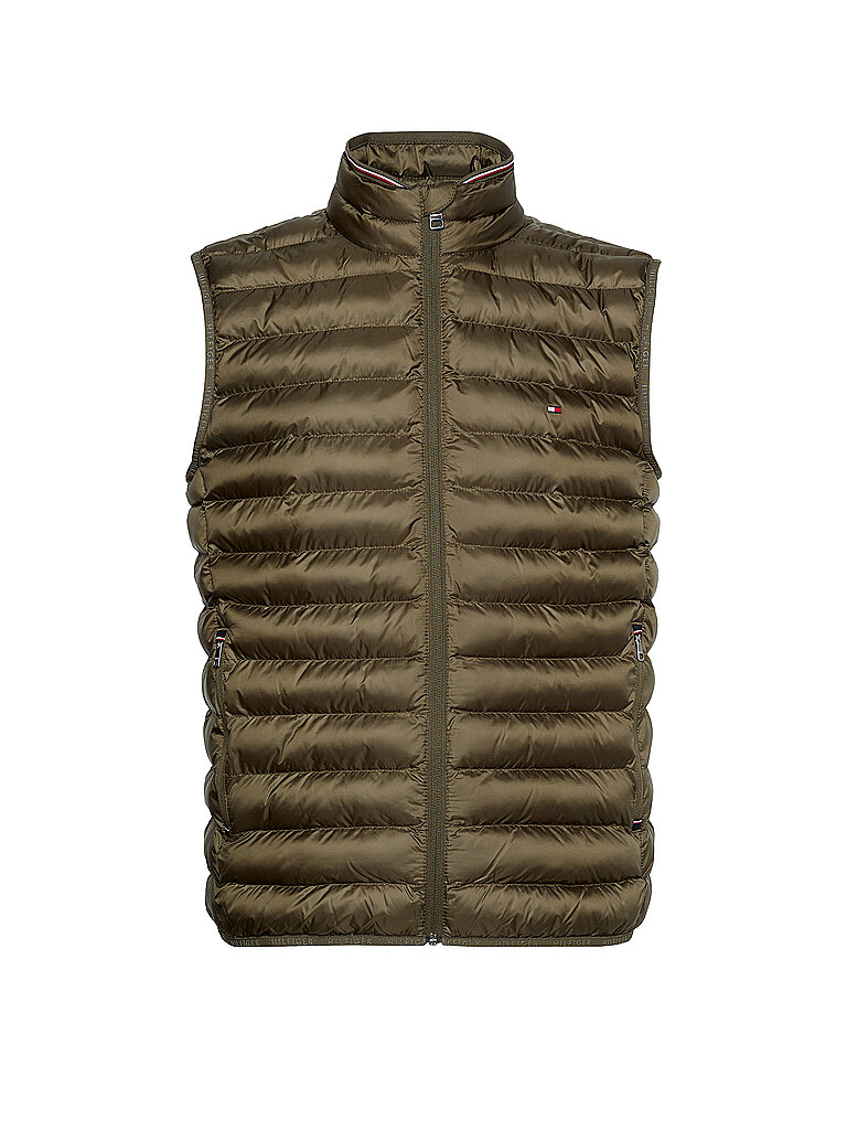 TOMMY HILFIGER Steppgilet  olive | L von Tommy Hilfiger