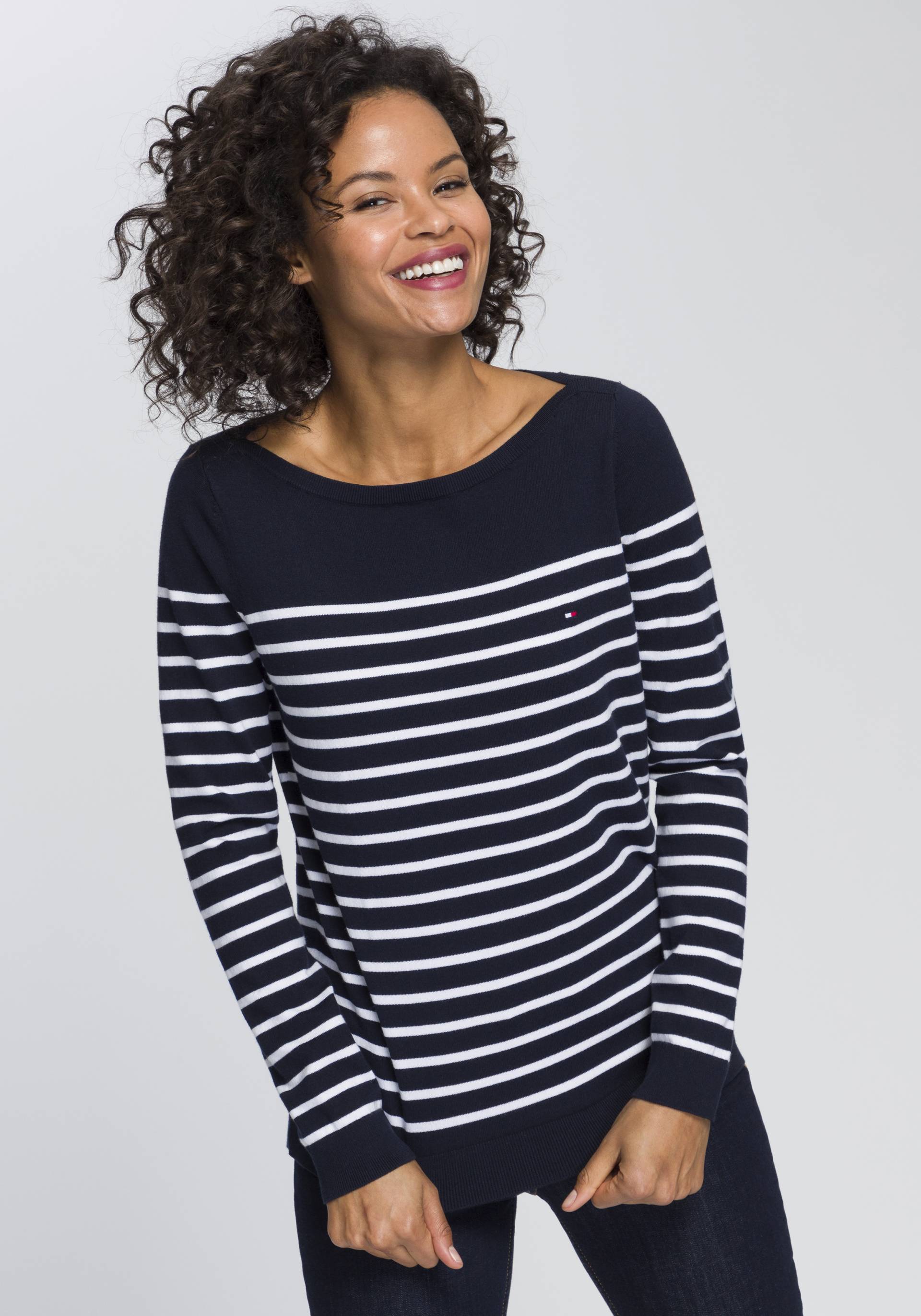 Tommy Hilfiger Streifenpullover »HERITAGE BOAT NECK SWEATER«, im klassischem Ringeldessin von Tommy Hilfiger