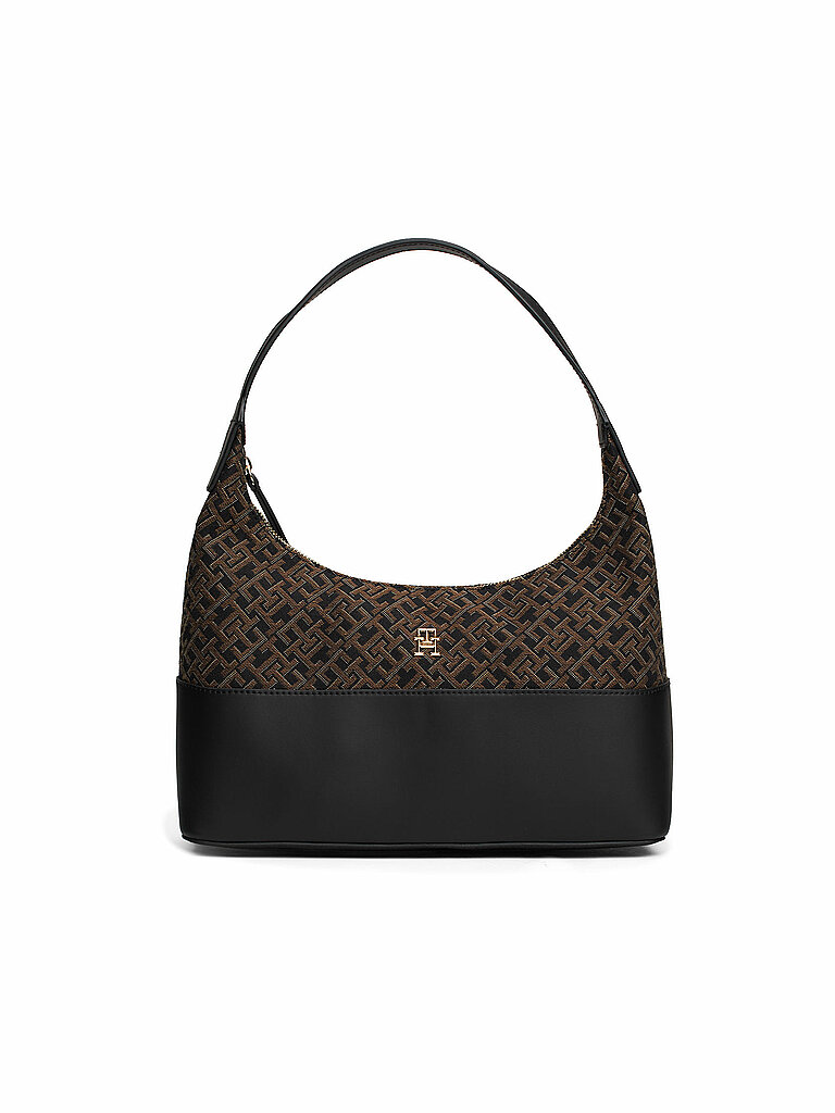 TOMMY HILFIGER Tasche - Hobo Bag TH JACQUARD schwarz von Tommy Hilfiger