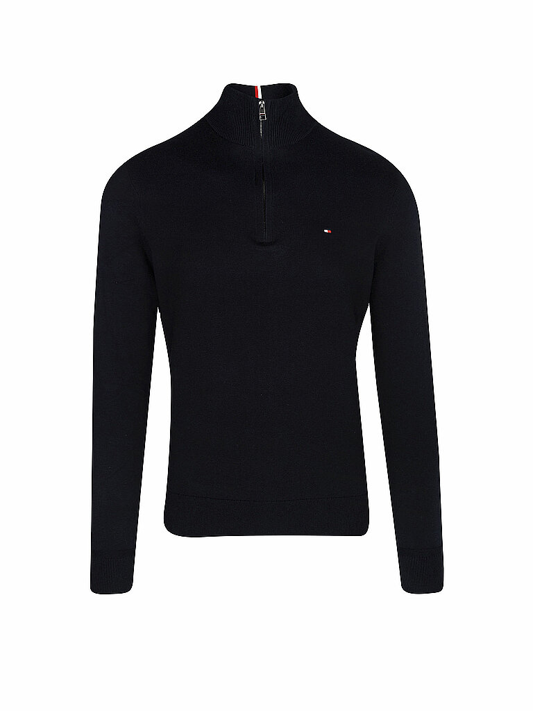 TOMMY HILFIGER Troyer Pullover blau | L von Tommy Hilfiger