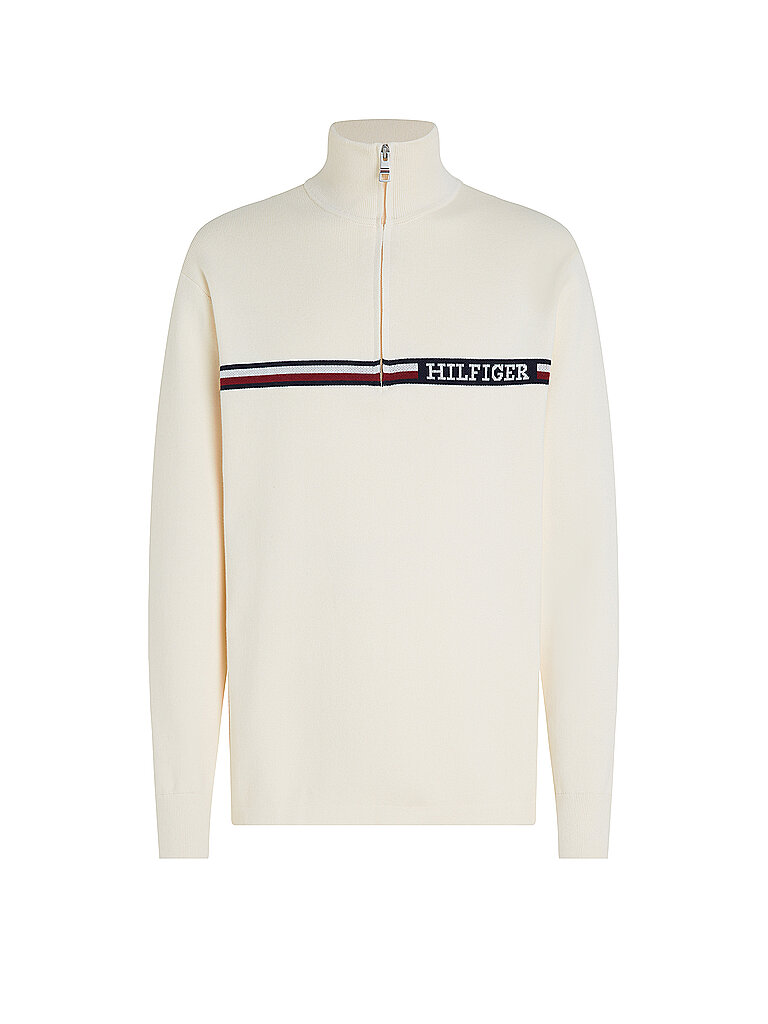 TOMMY HILFIGER Troyer Pullover creme | XL von Tommy Hilfiger