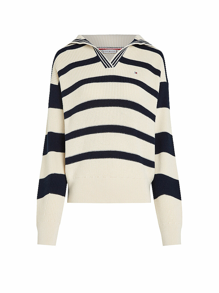 TOMMY HILFIGER Troyer Pullover weiss | L von Tommy Hilfiger