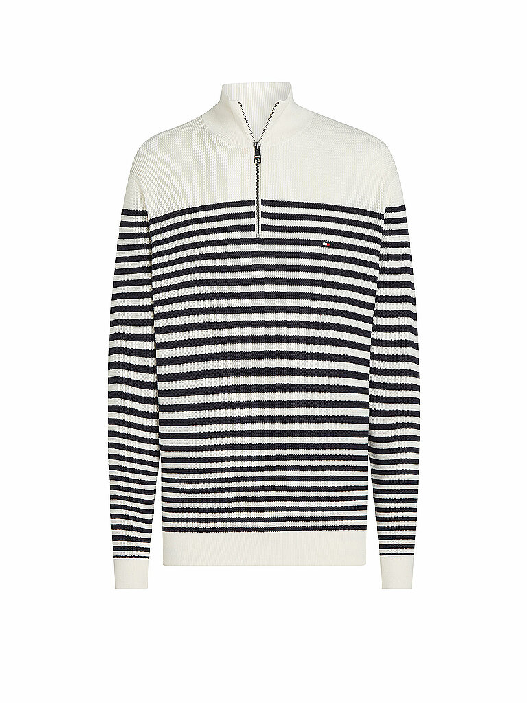 TOMMY HILFIGER Troyer Pullover weiss | L von Tommy Hilfiger