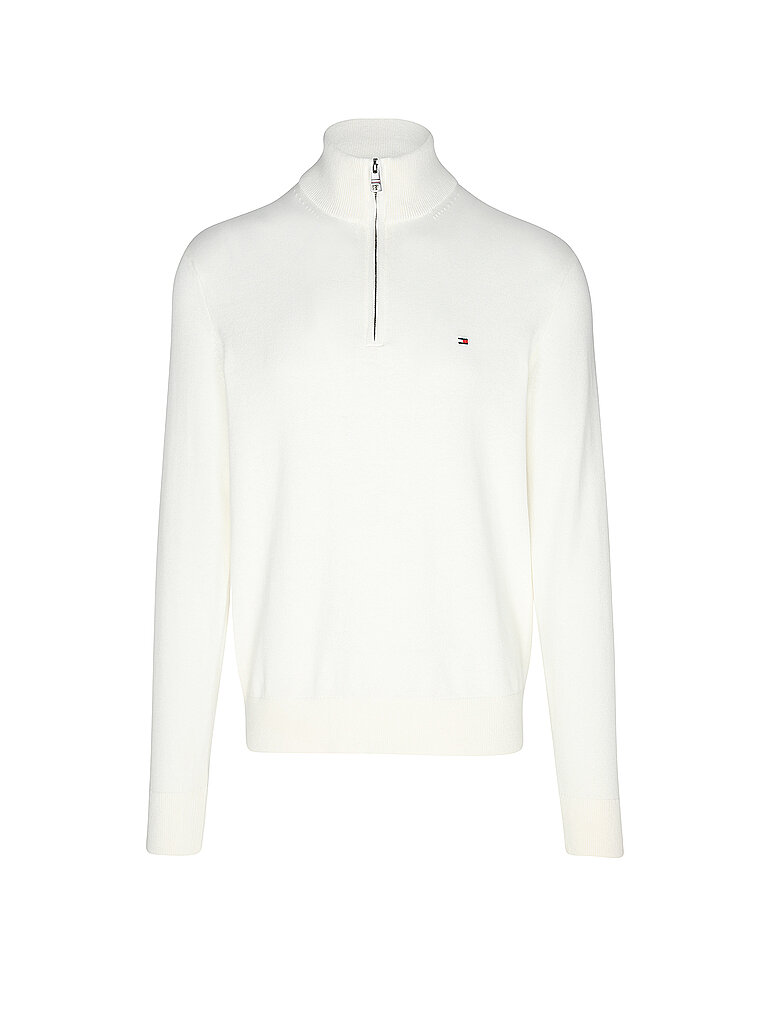 TOMMY HILFIGER Troyer Pullover  weiss | S von Tommy Hilfiger