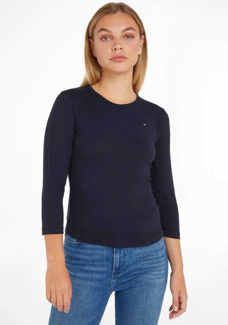 Tommy Hilfiger 3/4-Arm-Shirt »1985 SLIM SLUB OPEN-NK 3/4 SLV«, mit kleiner Tommy Hilfiger Logostickerei von Tommy Hilfiger