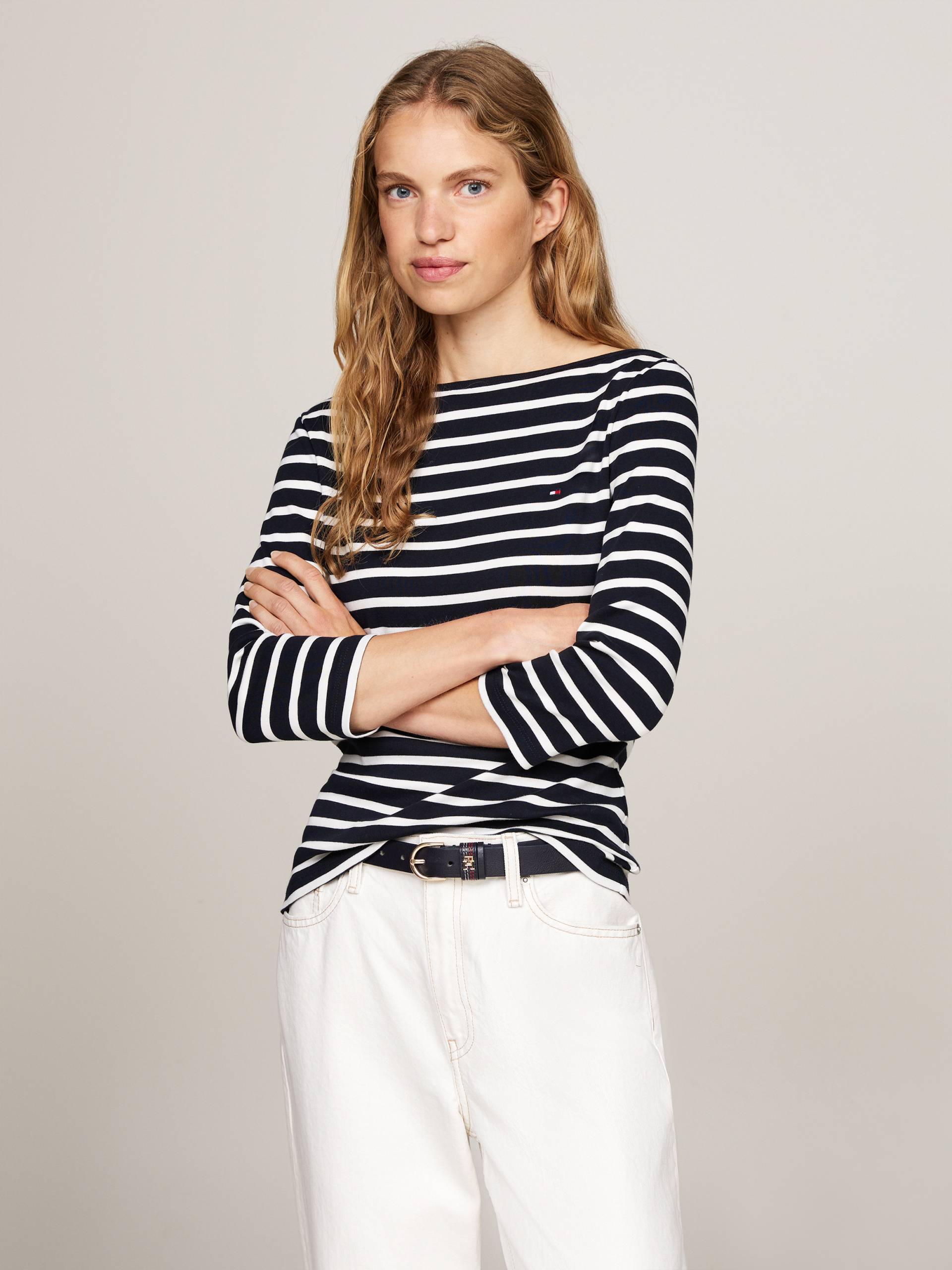 Tommy Hilfiger 3/4-Arm-Shirt »NEW CODY SLIM BOAT-NK 3/4SLV«, mit Logostickerei von Tommy Hilfiger