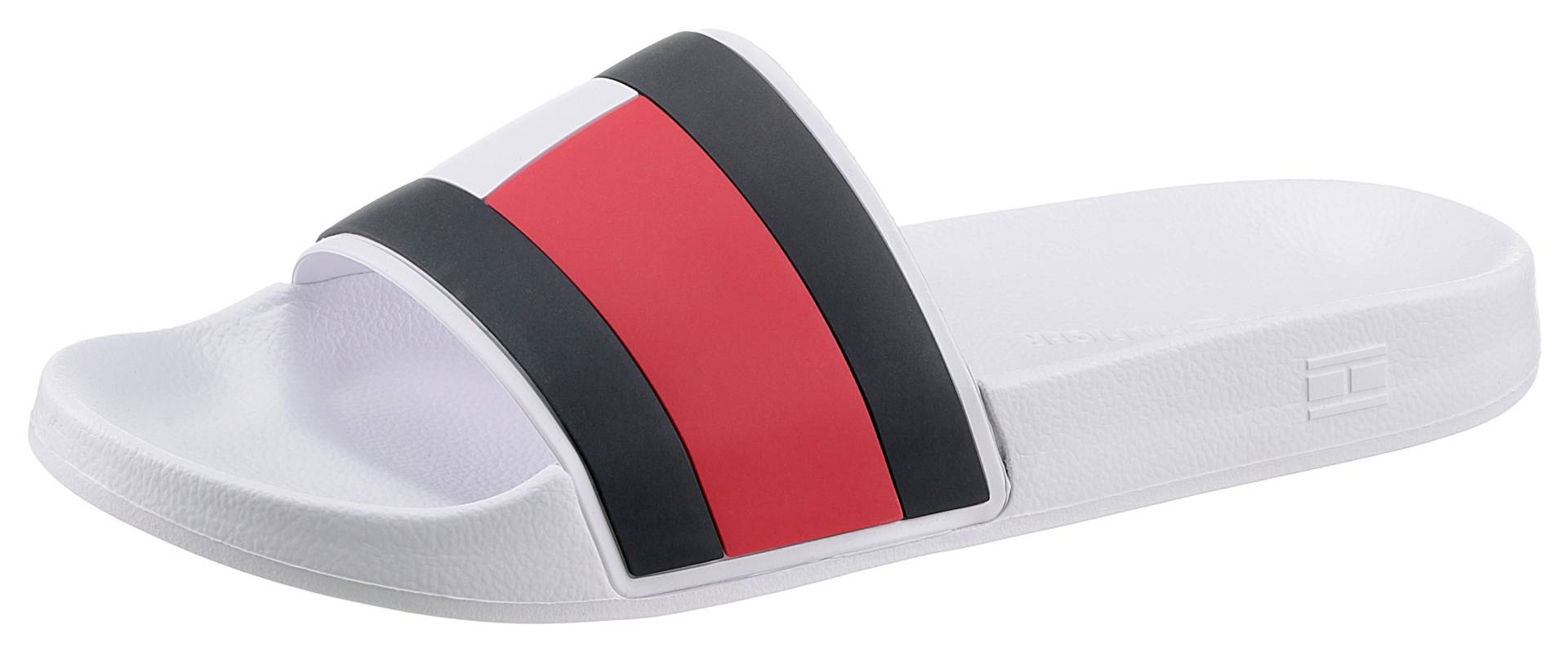 Tommy Hilfiger Badepantolette »ESSENTIAL FLAG POOL SLIDE«, Sommerschuh, Poolslides, Schlappen, in schmaler Form von Tommy Hilfiger